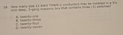 How many size 1 2 AWG THWN - 2 conductors may be