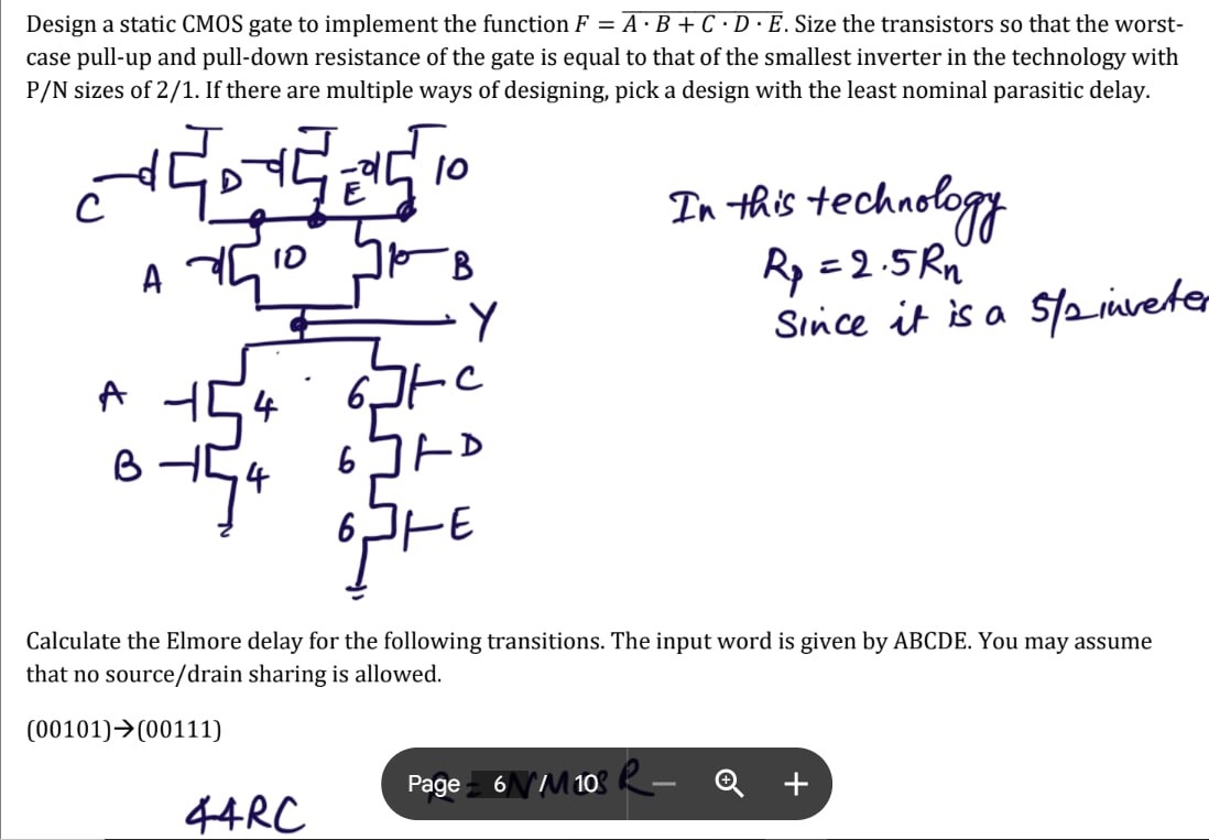 Design a static CMOS gate to implement the