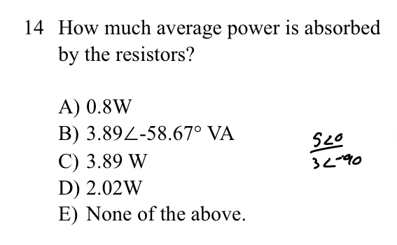 1 4 How much average power is absorbed by the