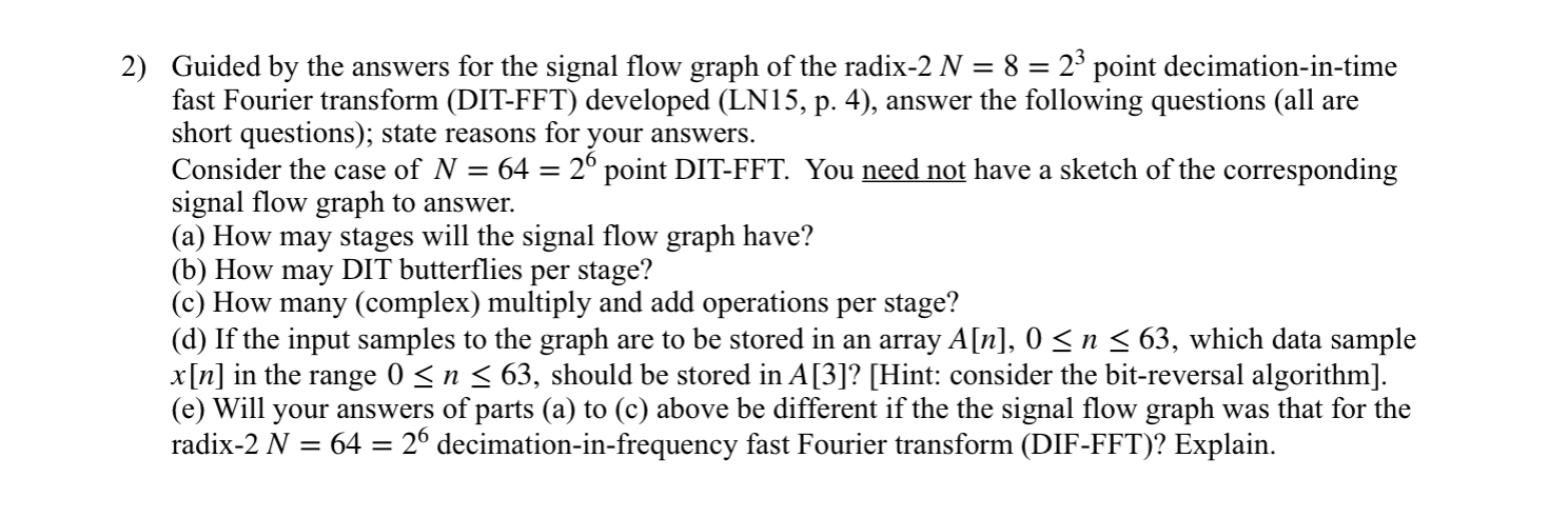 Guided by the answers for the signal flow graph