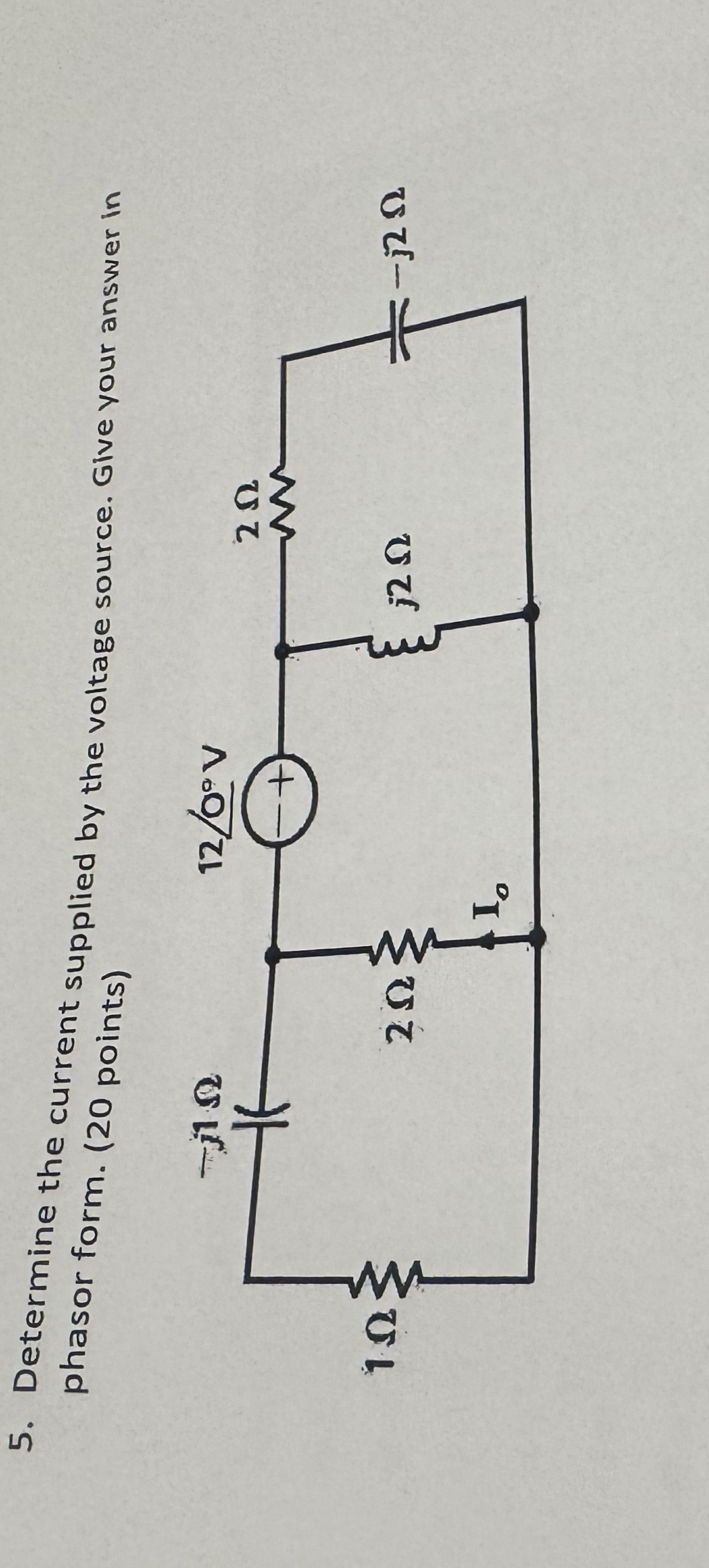 Determine the current supplied by the voltage
