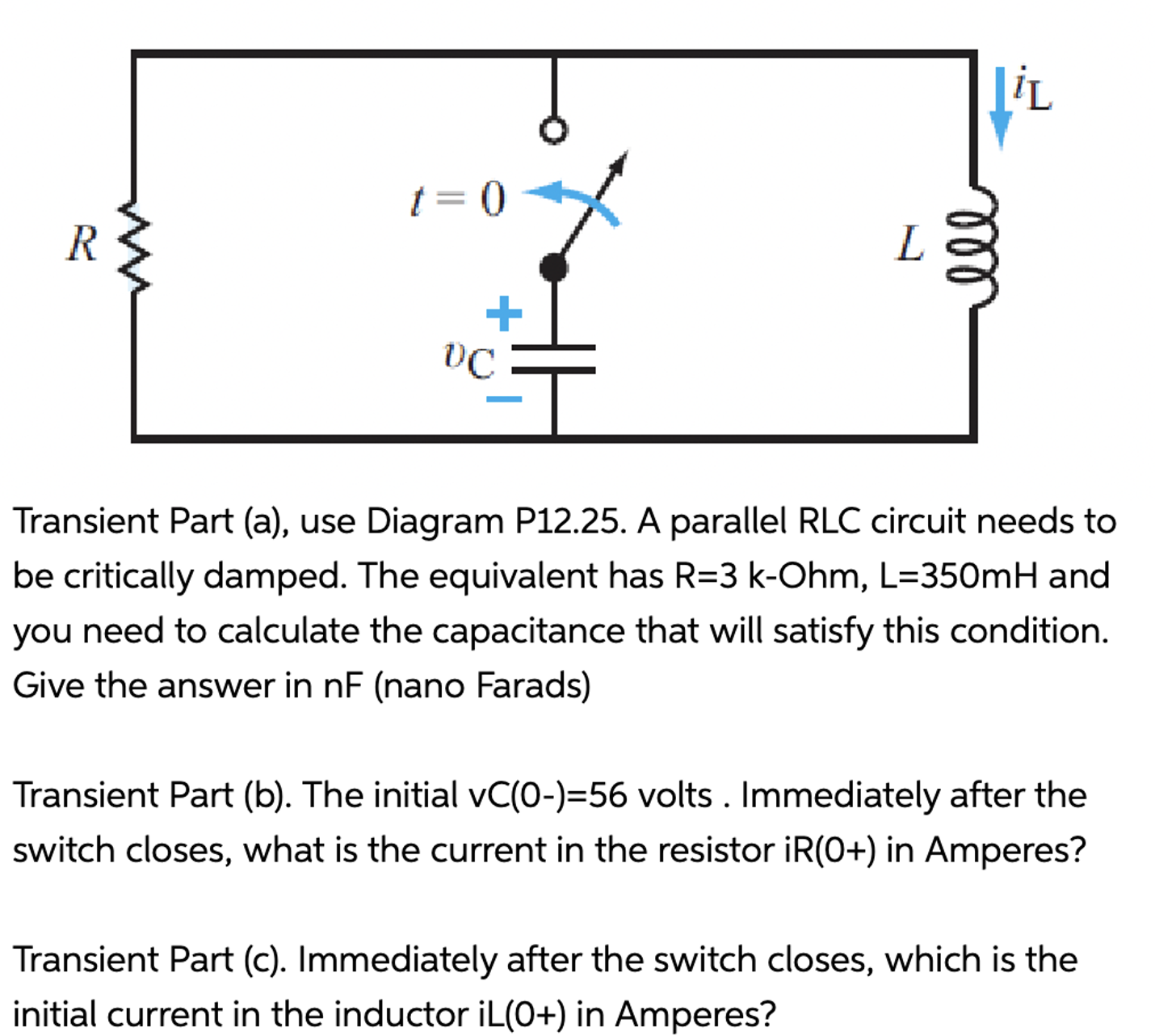 Transient Part ( a ) , use Diagram P 1 2 . 2 5 .