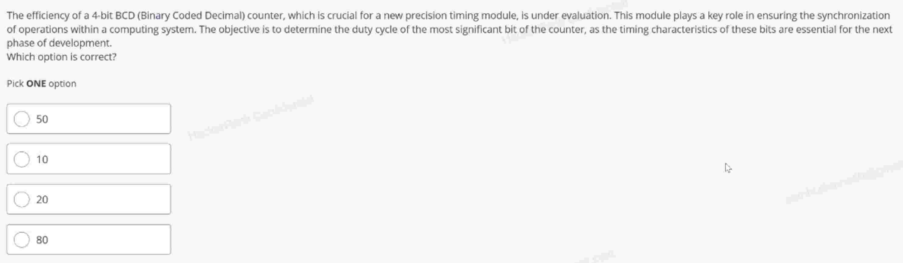 The efficiency of a 4 - bit BCD ( Binary Coded