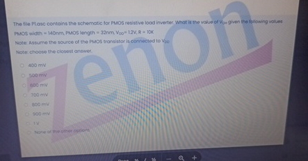 The file PLasc contains the schematic for PMOS