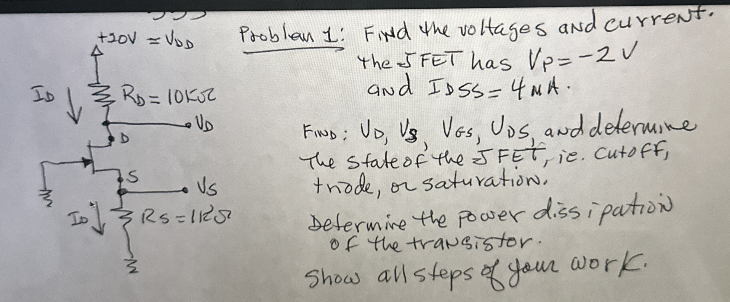 Problan 1 : Find the voltages and current. the 5