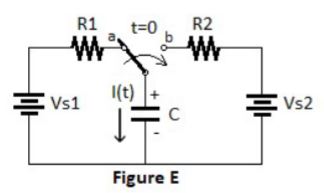 In Figure E , if the pole of the switch is