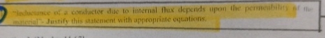 Innduetance of a conductor due to internal flux