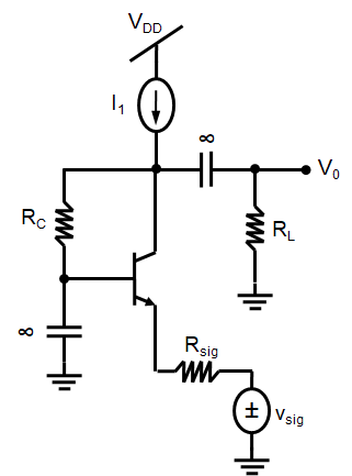 For the circuit provided find the voltage gain Av