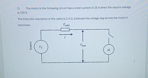 The motor in the following circuit has a crest
