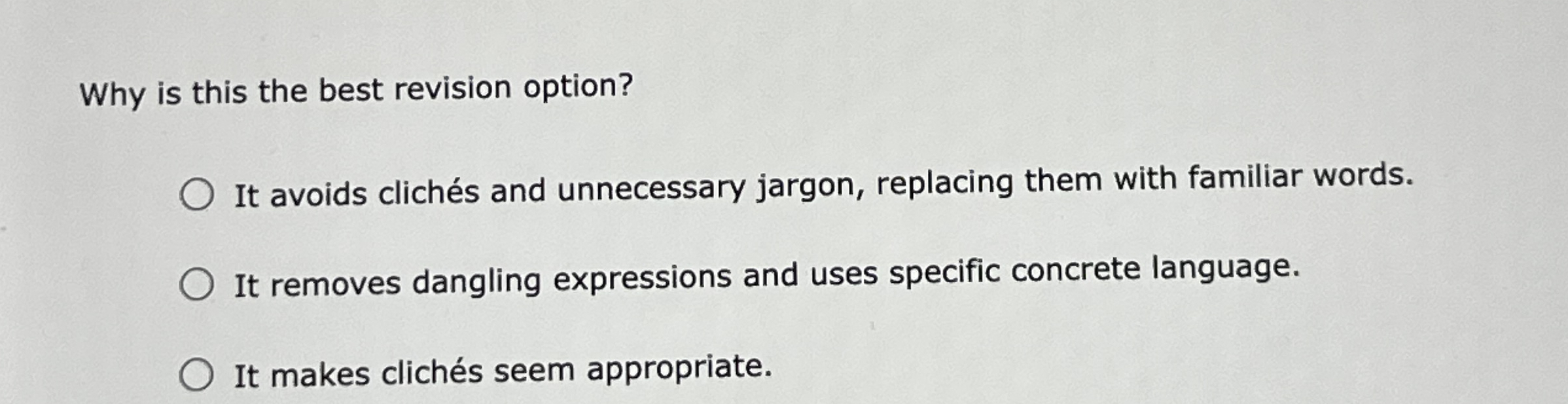 Why is this the best revision option? It avoids