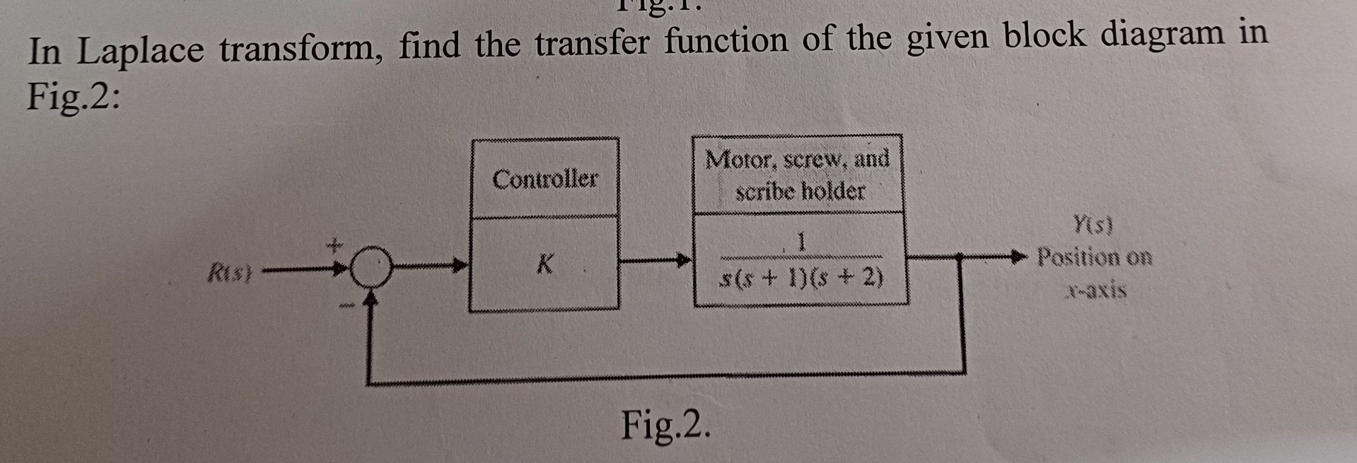 In Laplace transform, find the transfer function