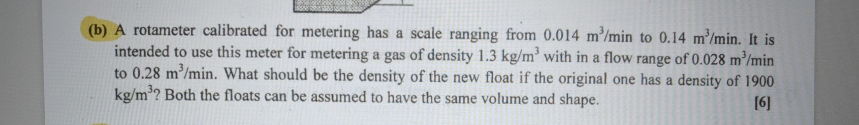 ( b ) A rotameter calibrated for metering has a