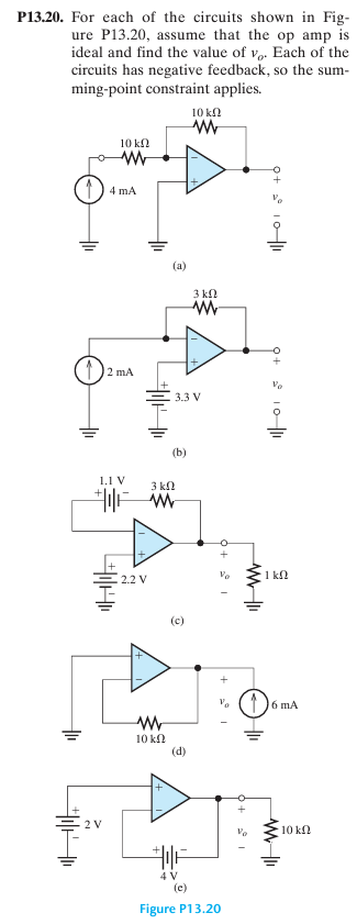 P 1 3 . 2 0 . For each of the circuits shown in