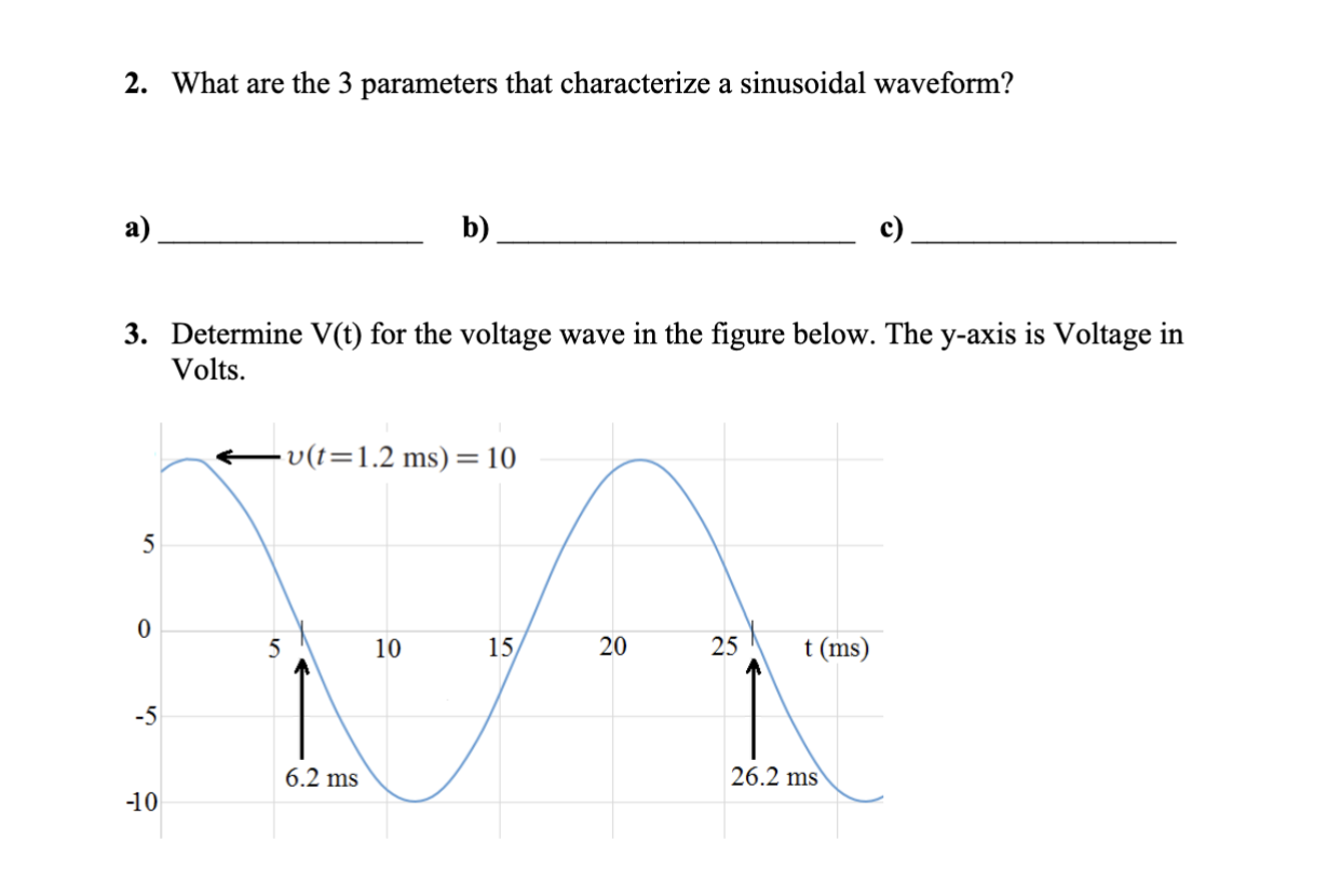 2 . What are the 3 parameters that characterize a