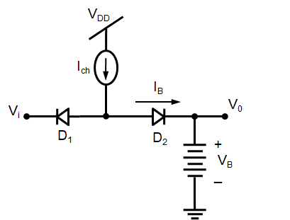 The circuit provided is a model for a battery