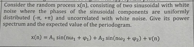 Consider the random process ( n ) , consisting of