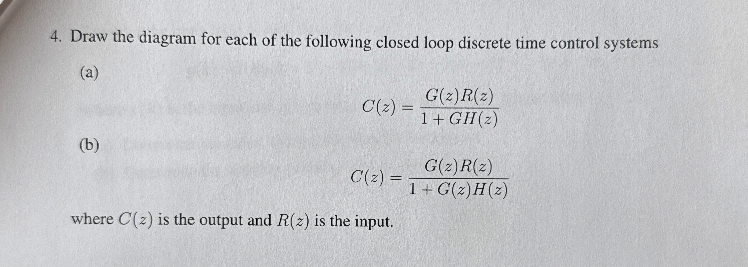 Draw the diagram for each of the following closed