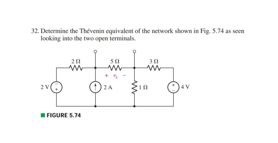 Determine the Th venin equivalent of the network