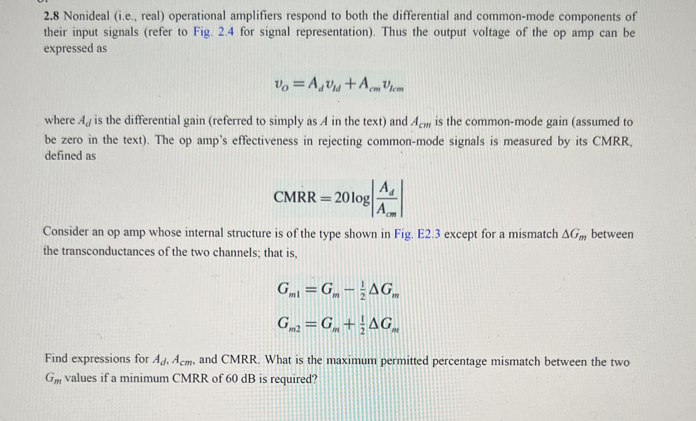 2 . 8 Nonideal ( i . e . , real ) operational