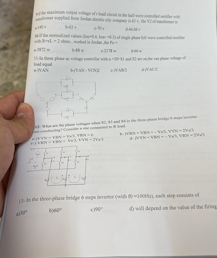 9 . If the maximum output voltage of r load