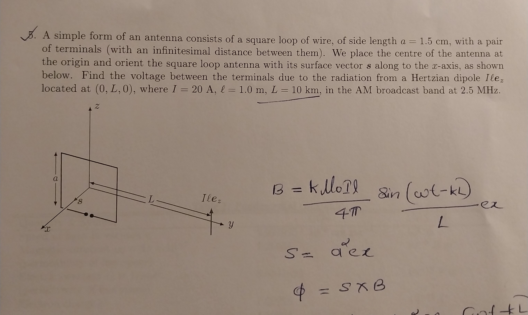A simple form of an antenna consists of a square