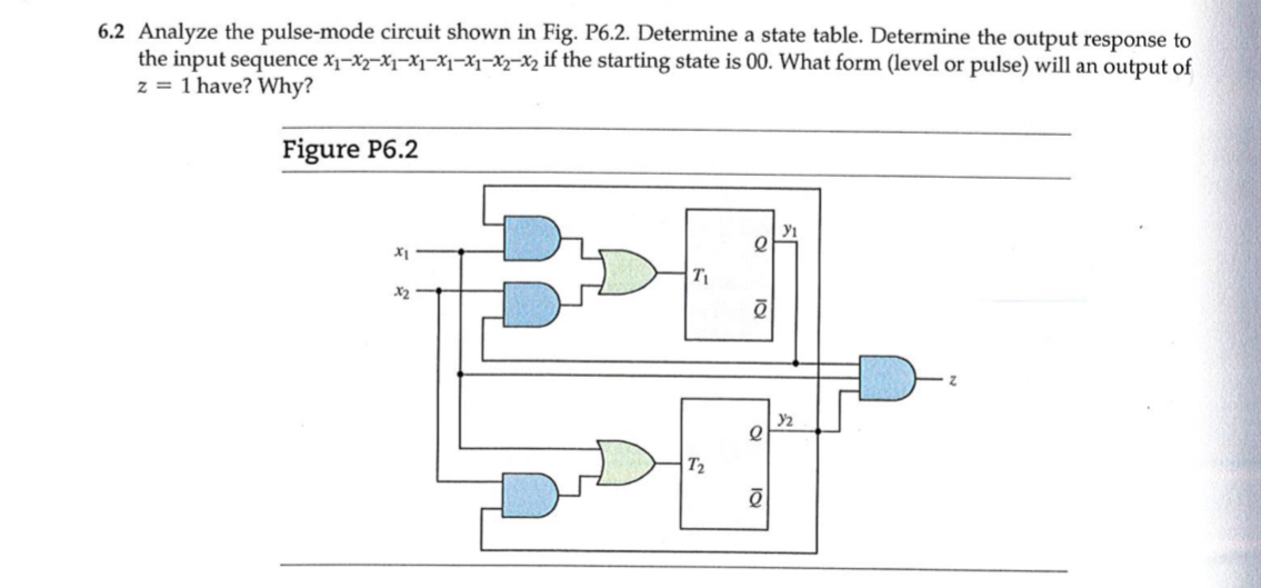 6 . 2 Analyze the pulse - mode circuit shown in