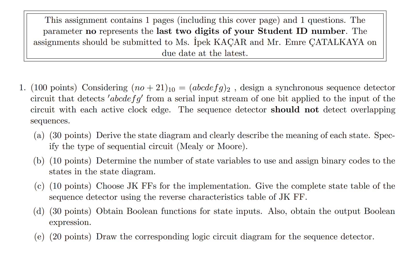 This assignment contains 1 pages ( including this