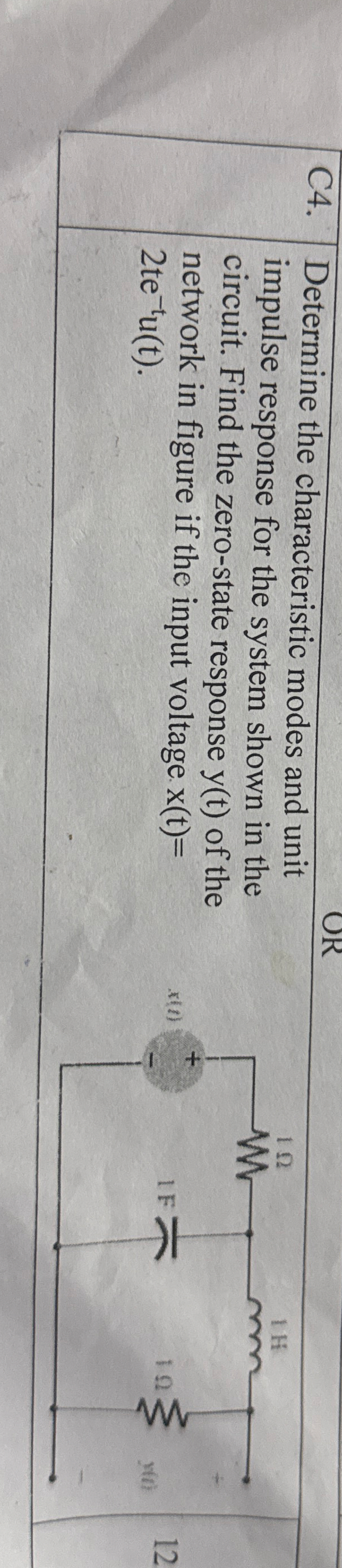C 4 . Determine the characteristic modes and unit