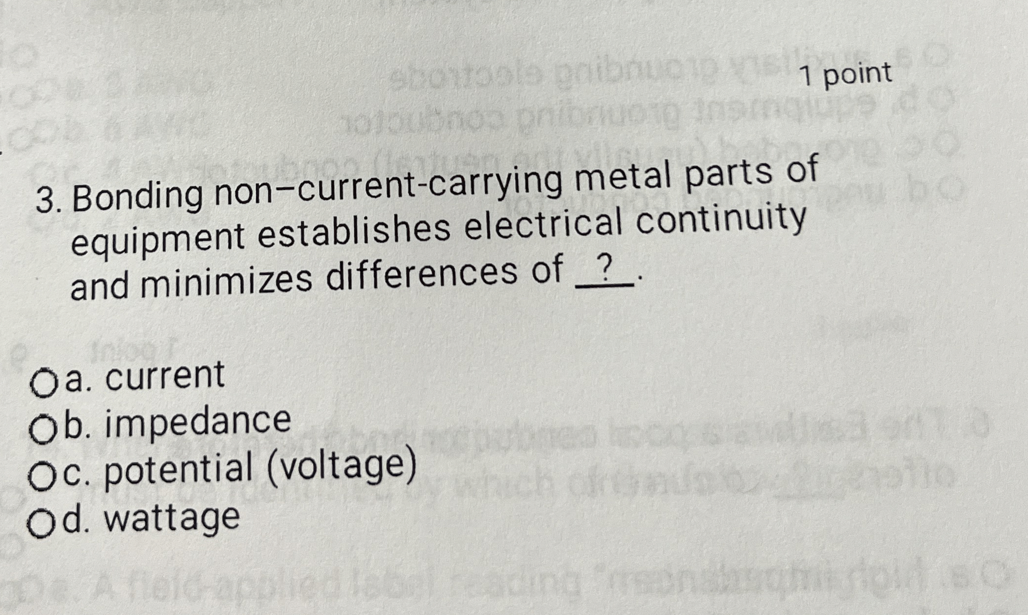 3 . Bonding non - current - carrying metal parts