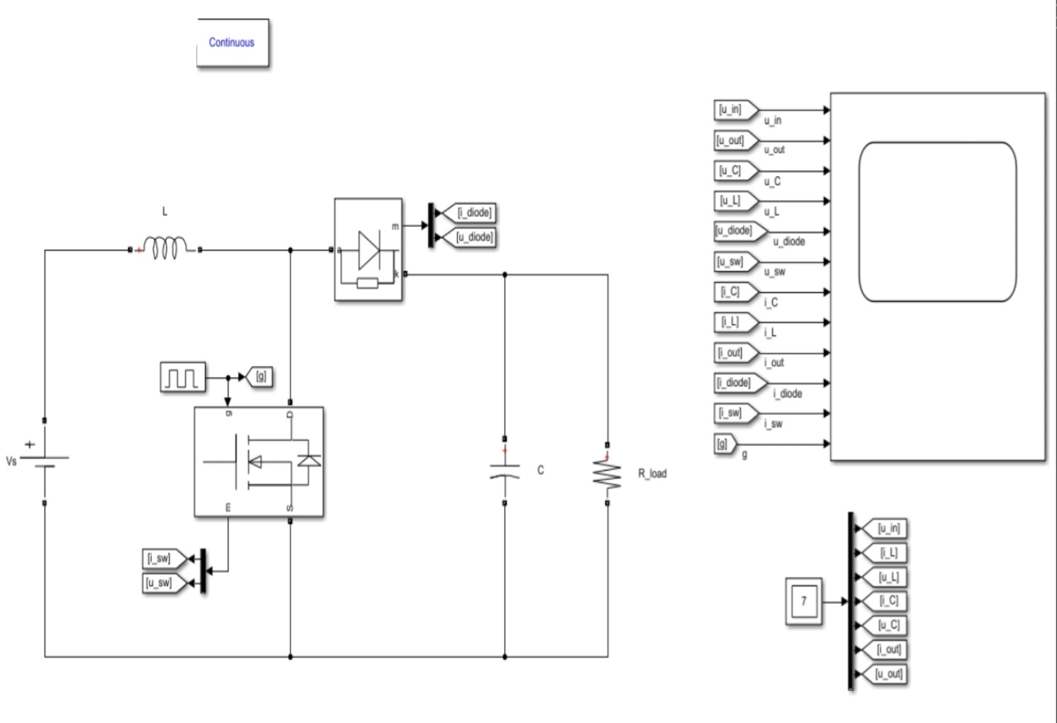 I want to simulate this DC - DC boost converter