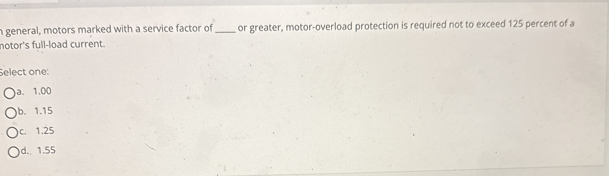 general, motors marked with a service factor of q