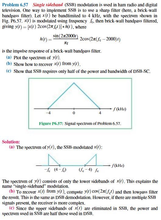 ( Fawwaz Signal and system; SSB modulation ) * *