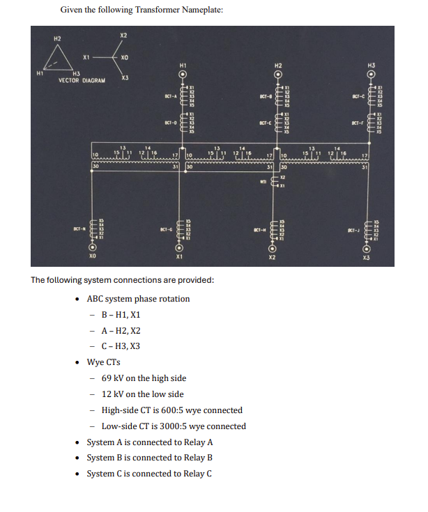 Given the following Transformer Nameplate: The