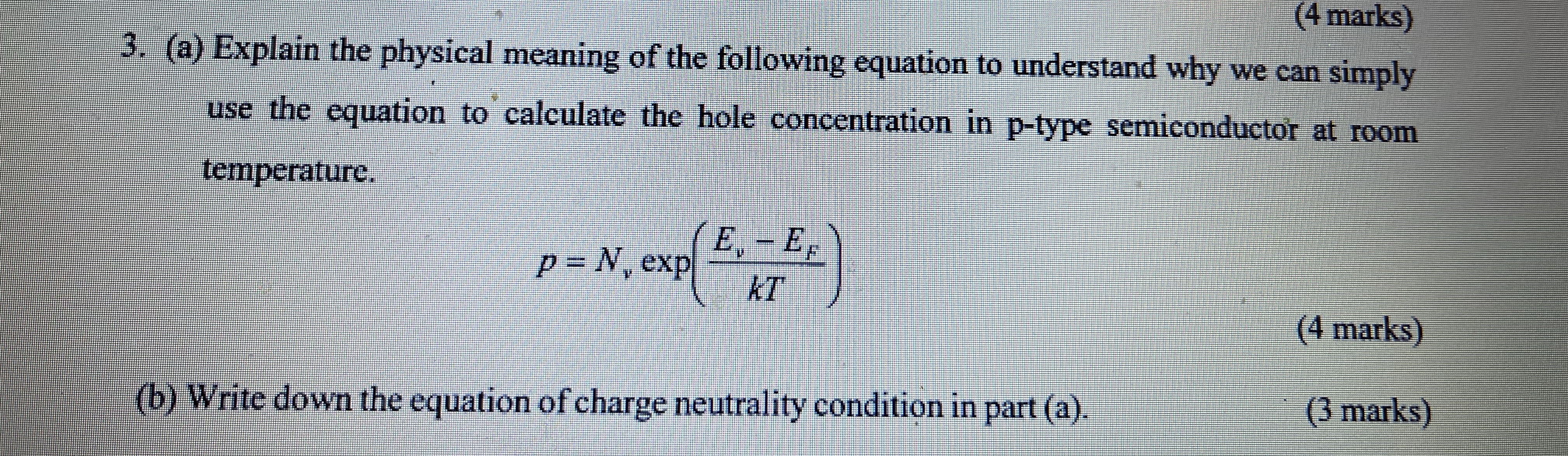( 4 marks ) 3 . ( a ) Explain the physical