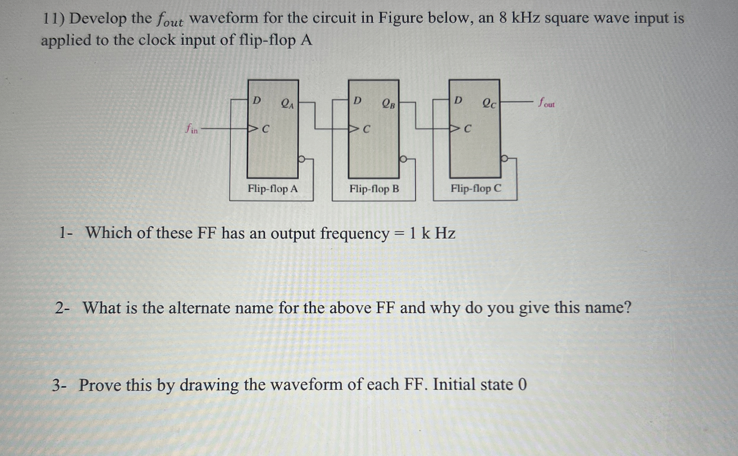 Develop the f o u t waveform for the circuit in