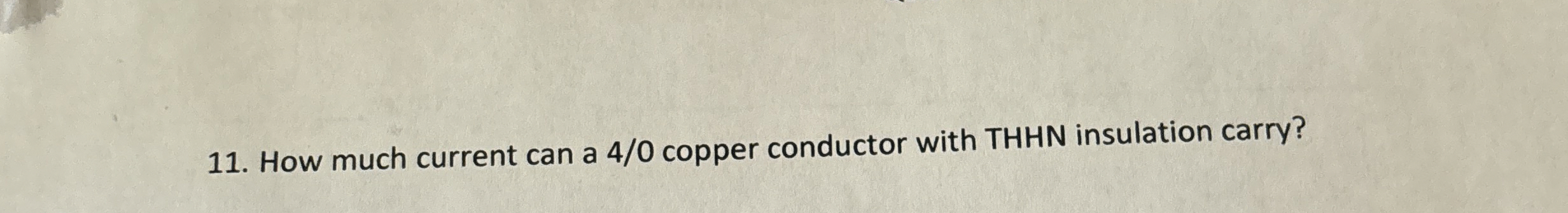 How much current can a 4 0 copper conductor with