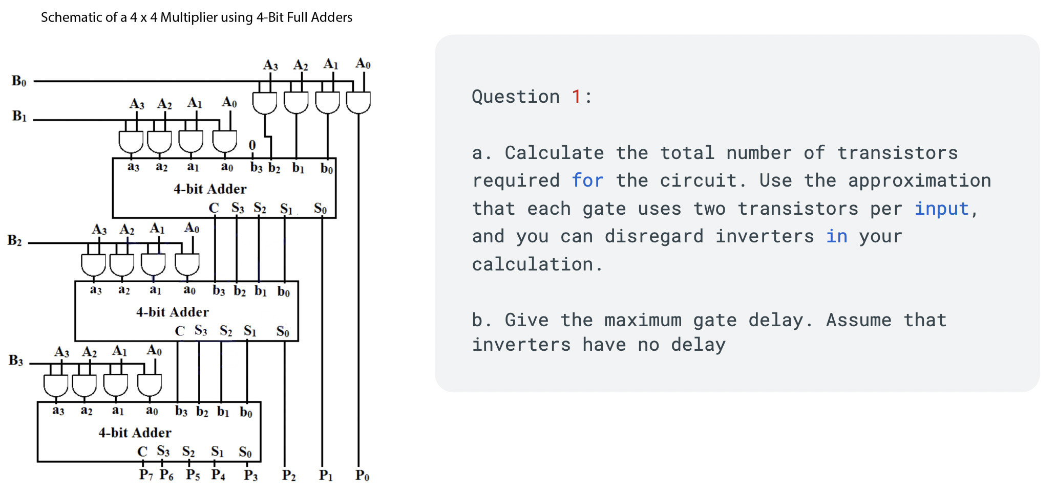 Question 1 : a . Calculate the total number of