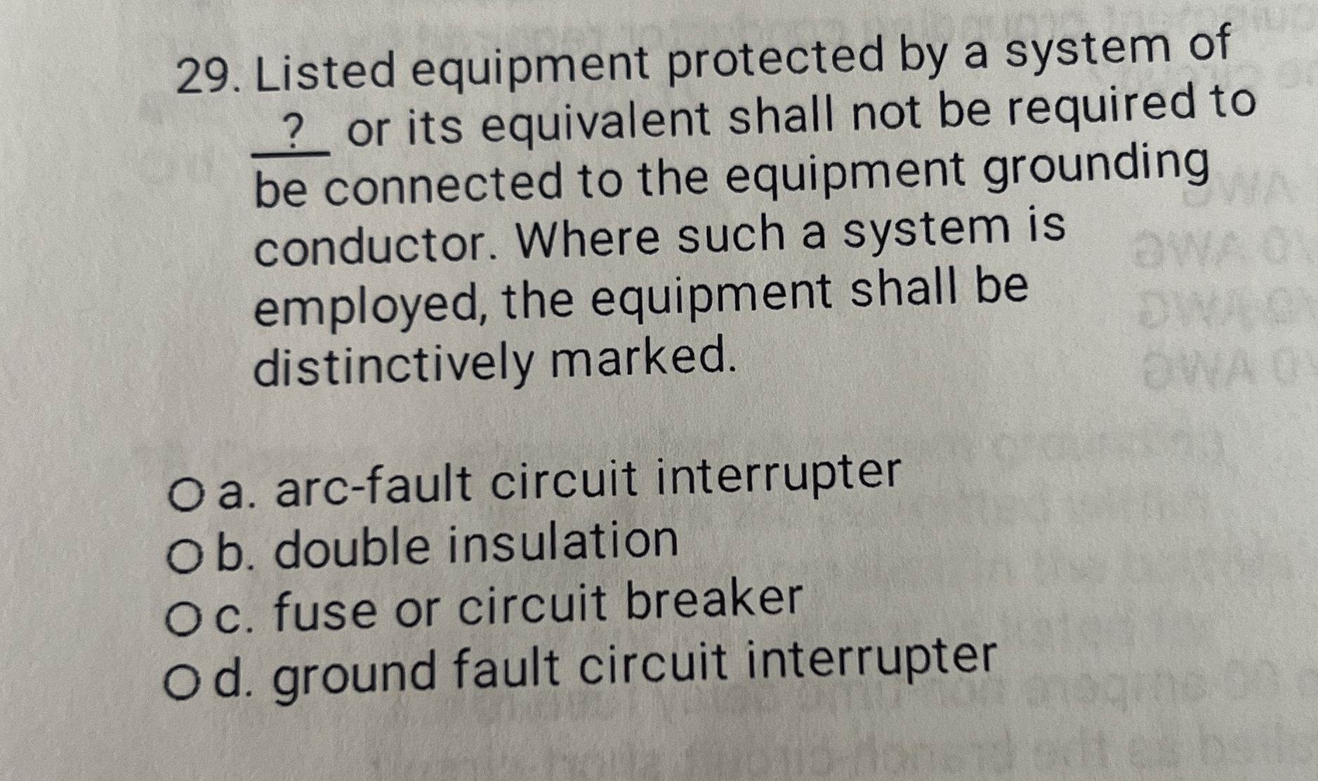 Listed equipment protected by a system of ? or