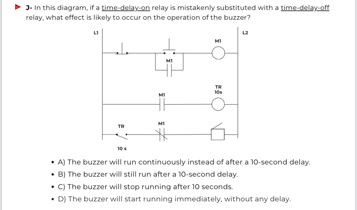 J - In this diagram, if a time - delay - on relay