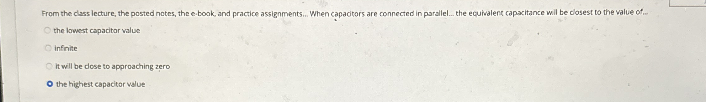 When capacitors are connected in parallel... the