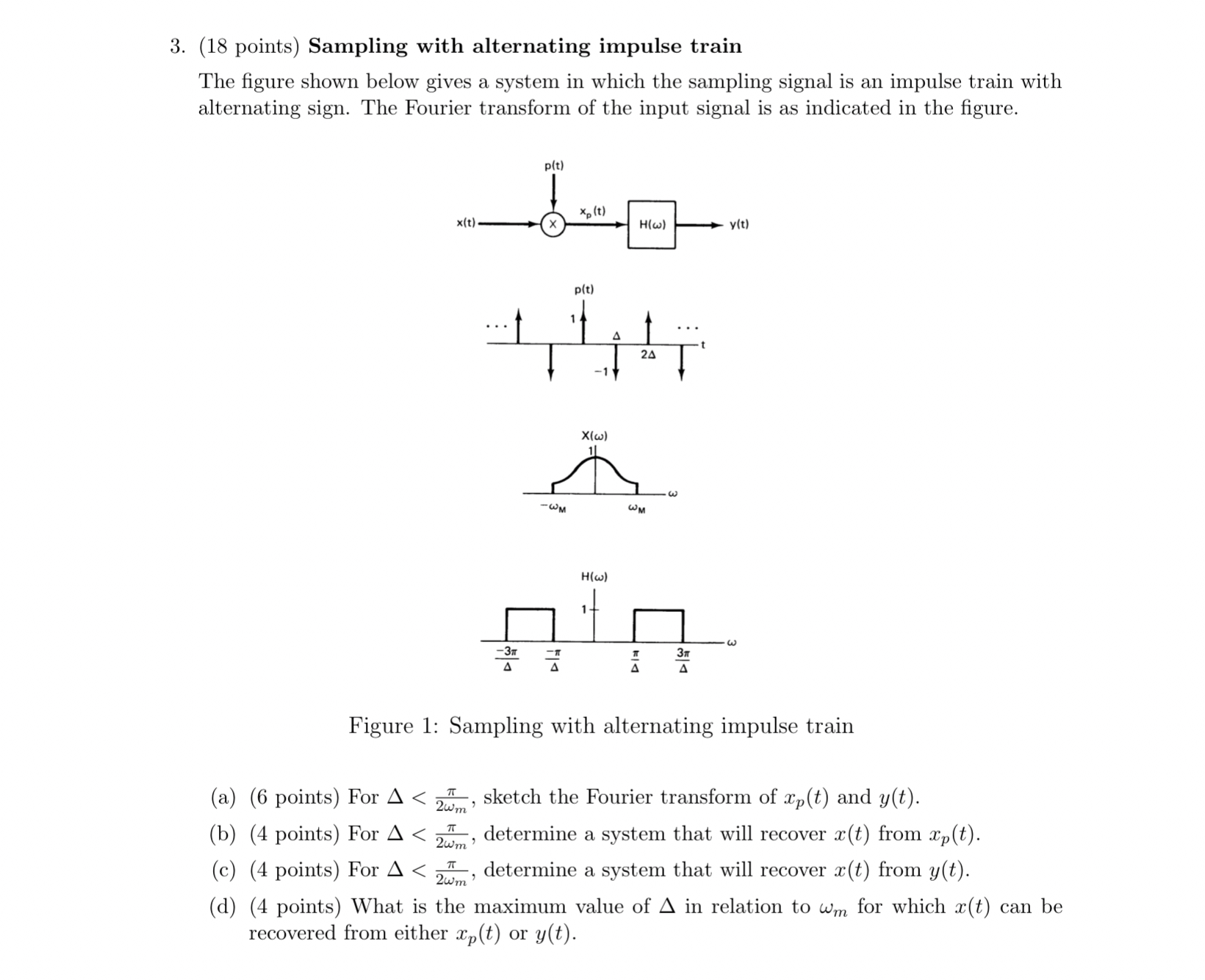 ( 1 8 points ) Sampling with alternating impulse