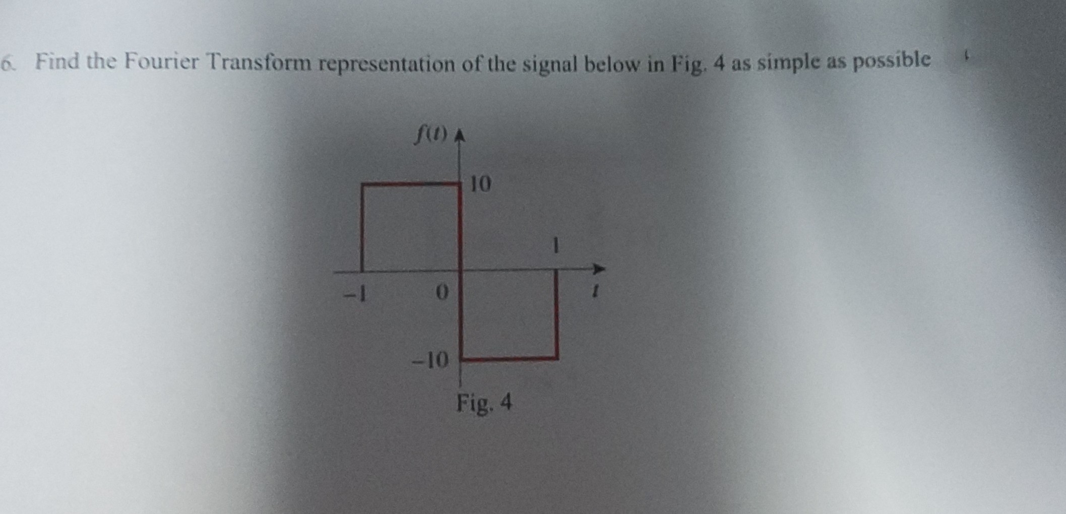 6 . Find the Fourier Transform representation of