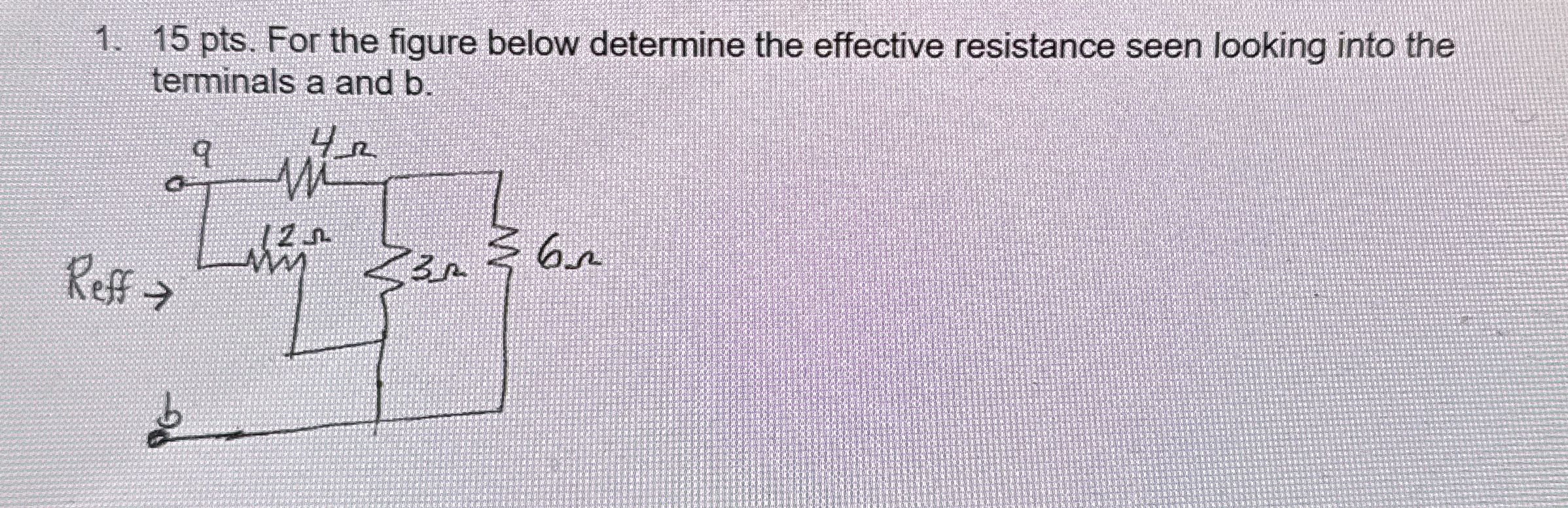 1 5 pts . For the figure below determine the