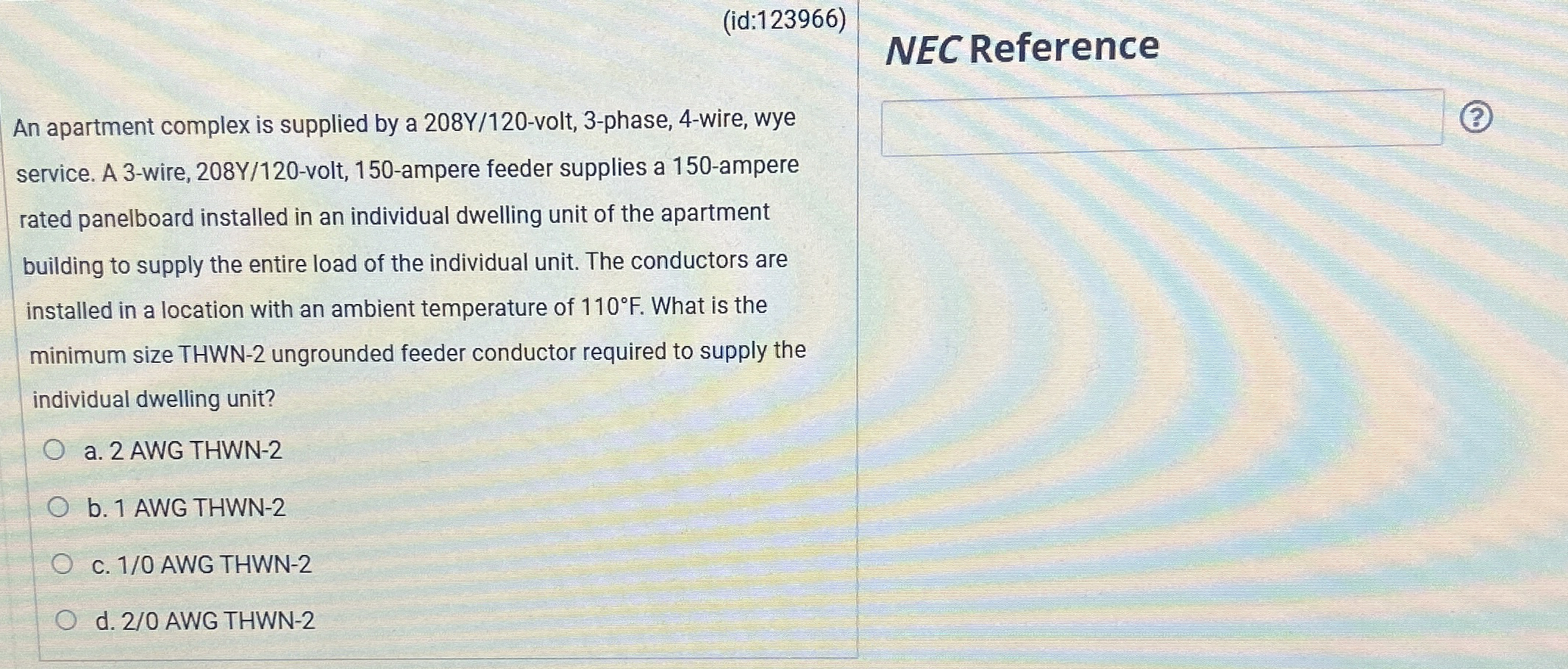 ( id: 1 2 3 9 6 6 ) NEC Reference An apartment