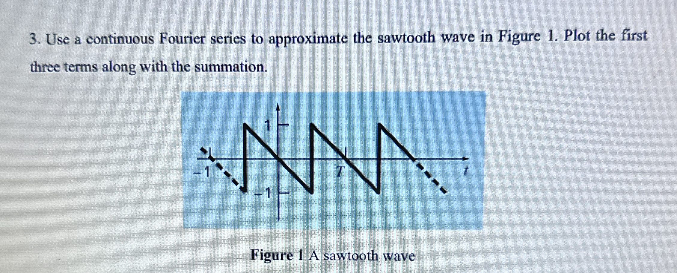 Use a continuous Fourier series to approximate