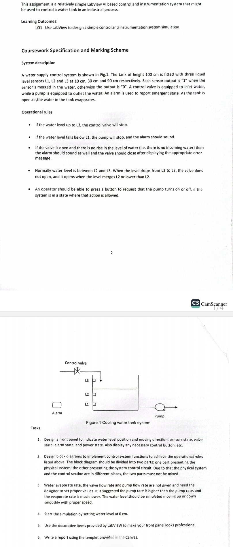 This assignment is a relatively simple LabView VI