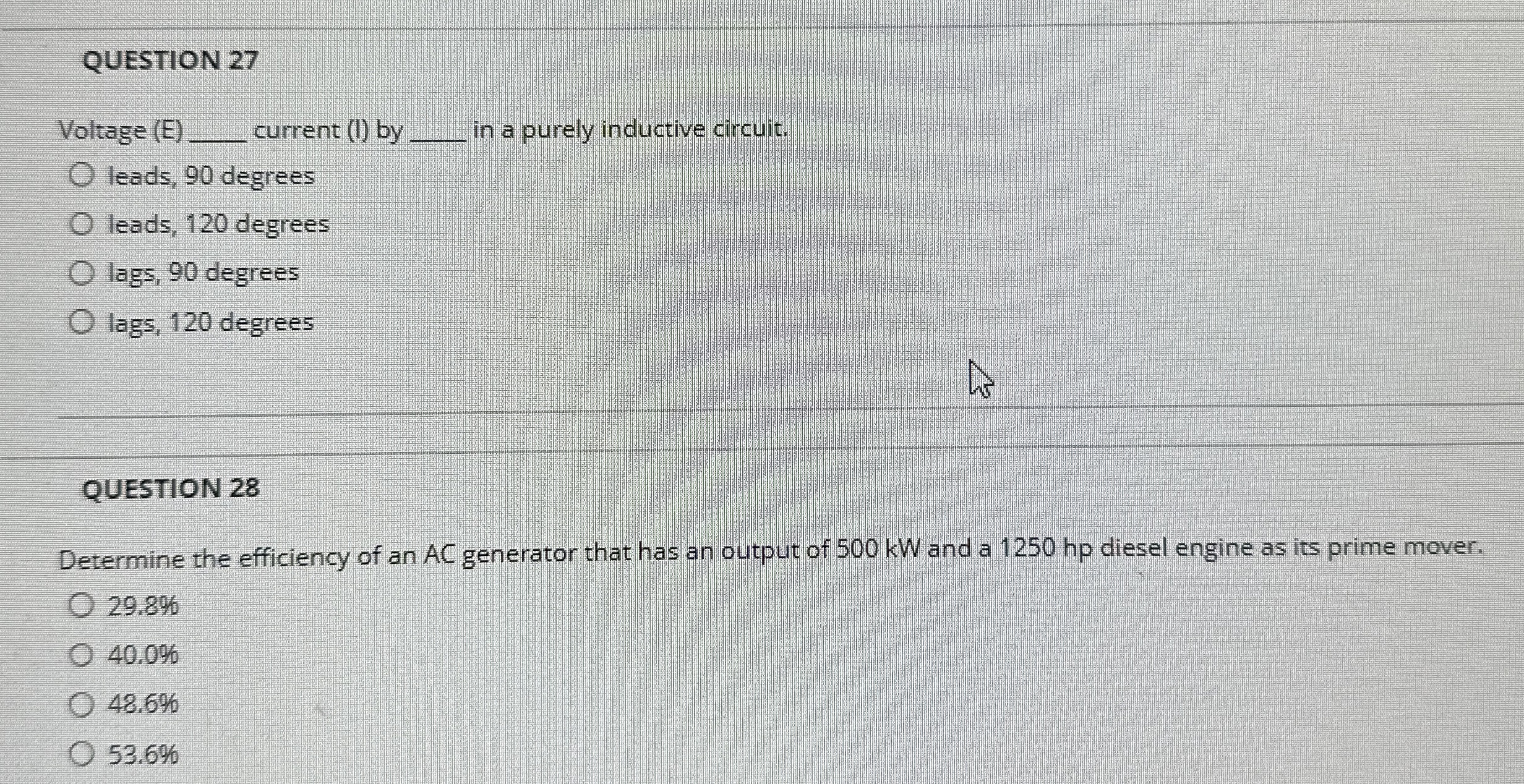 QUESTION 2 7 Voltage ( E ) current ( I ) by q ,