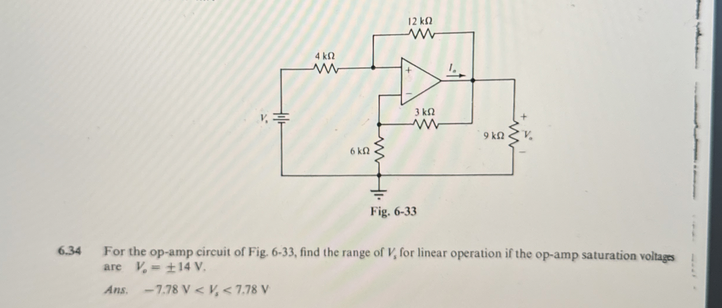 Fig. 6 - 3 3 6 . 3 4 For the op - amp circuit of