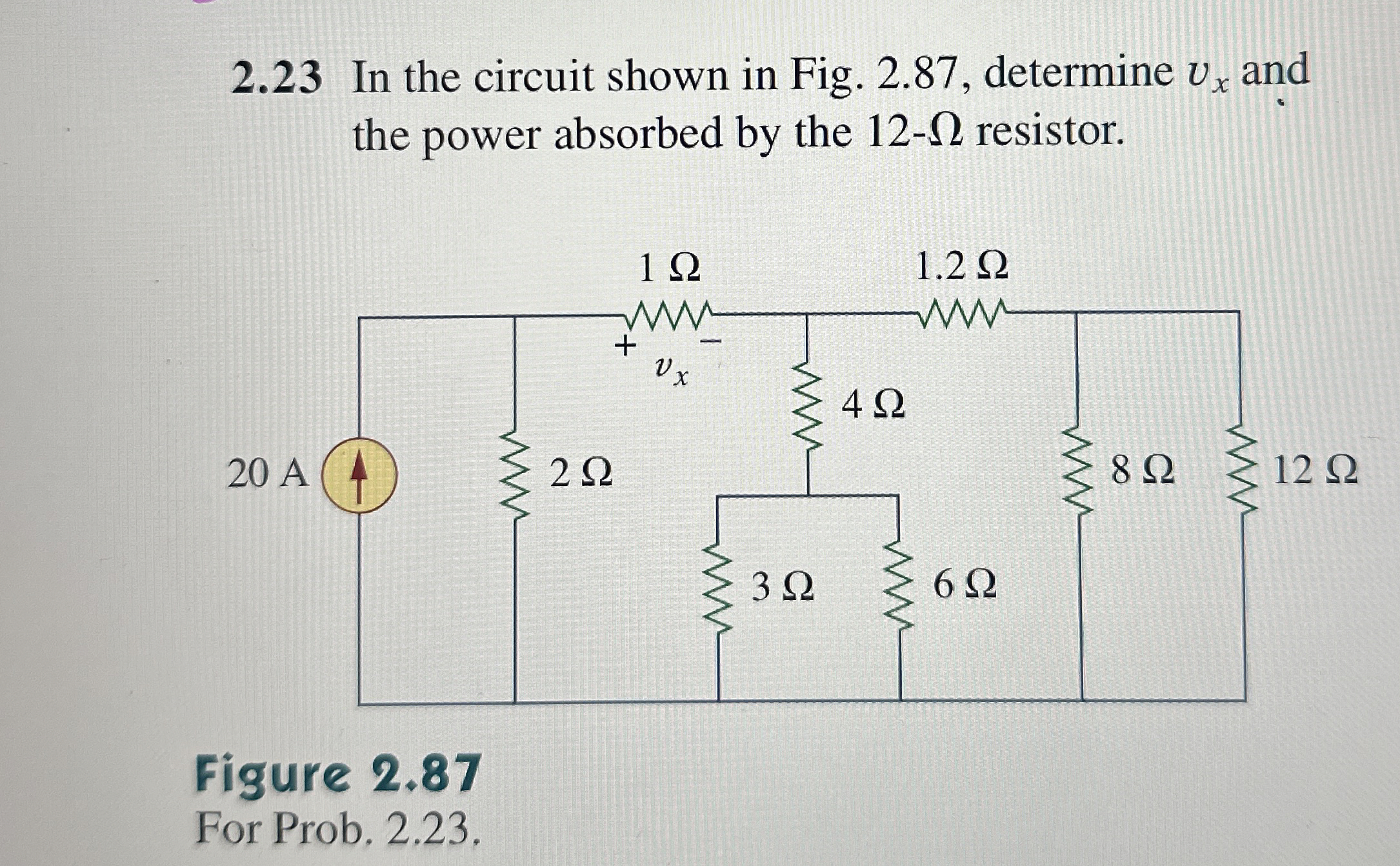 2 . 2 3 In the circuit shown in Fig. 2 . 8 7 ,