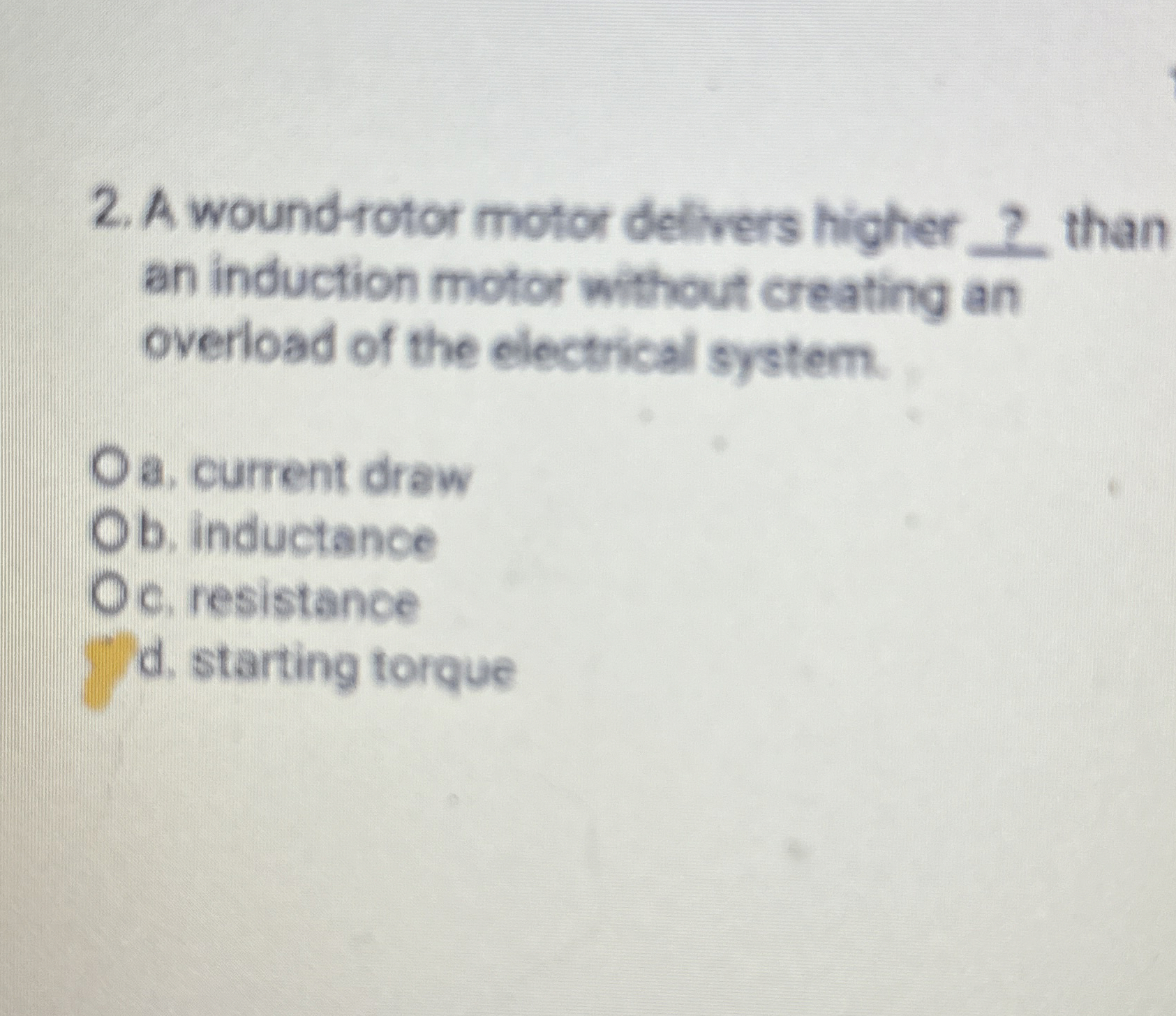 A wound - rotor motor delivers higher? than an